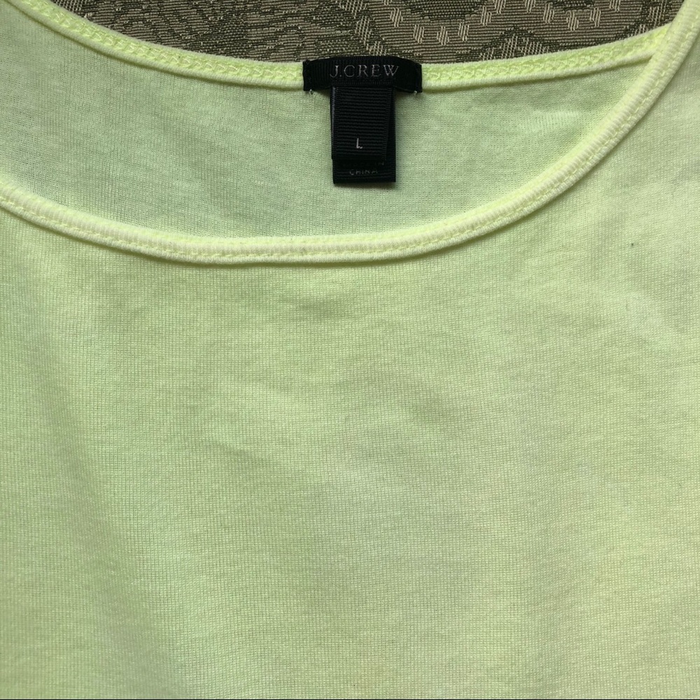 J.Crew Perfect Fit Tank Bright Neon Yellow Size Lg - Picture 2 of 5